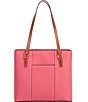 Color:Hot Pink - Image 2 - Pebble Collection Small Lexington Leather Shopper Tote Bag
