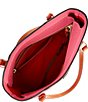 Color:Hot Pink - Image 3 - Pebble Collection Small Lexington Leather Shopper Tote Bag