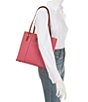 Color:Hot Pink - Image 4 - Pebble Collection Small Lexington Leather Shopper Tote Bag