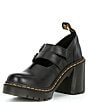 Color:Black - Image 4 - Evie Sendel Leather Heeled Mary Jane Pumps