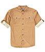 Color:Medal Bronze - Image 1 - Performance Stretch Frat Gingham Check Long Sleeve Woven Shirt