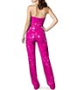 Color:Hot Pink - Image 2 - Andy Sequin Wide Leg Strapless Jumpsuit
