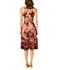 Color:Burgundy/Nude - Image 2 - Audrey Floral Plunging V-Neck Sleeveless A-Line Midi Dress