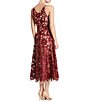 Color:Berry/Nude - Image 2 - Blair Sequin Embroidered Mesh V-Neck Sleeveless A-Line Dress