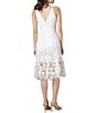 Color:White - Image 2 - Darleen Sleeveless V-Neck Embroidered Mesh A-Line Dress