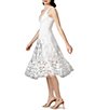 Color:White - Image 3 - Darleen Sleeveless V-Neck Embroidered Mesh A-Line Dress