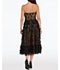Color:Black/Nude - Image 2 - Floral Embellished Detail Sleeveless Fit and Flare Strapless Dress