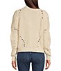 Color:Ivory - Image 2 - Emie Balloon Sleeve Button V-Neck Front Cardigan