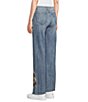 Color:Medium Wash - Image 4 - Charlee Rose Embroidered Wide Leg Stretch Jeans