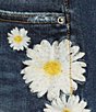 Color:Dark Wash - Image 4 - X Daisy Embroidered Detail Frayed Hem Daydream Shorts