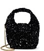 Color:Black - Image 1 - Brighten Sequin Top Handle Hobo Bag
