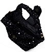 Color:Black - Image 3 - Brighten Sequin Top Handle Hobo Bag