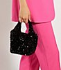 Color:Black - Image 4 - Brighten Sequin Top Handle Hobo Bag