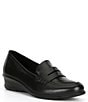 Color:Black - Image 1 - Felicia Leather Slip-On Loafers
