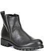 Color:Black - Image 1 - Women's Modtray Water Resistant Leather Chunky Lug Sole Ankle Boots