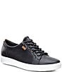Color:Black - Image 1 - Women's Soft VII Leather Lace-Up Sneakers