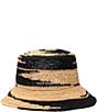 Color:Natural/Black - Image 1 - Bimini Raffia Bucket Hat
