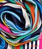 Color:Multi - Image 2 - Tropic Stripe Silk Oblong Scarf
