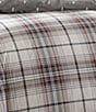Color:Charcoal - Image 2 - Alder Plaid Charcoal Comforter Set