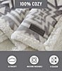 Color:Grey - Image 6 - Clyde Hill Striped Ultra Soft Plush Sherpa Throw Blanket