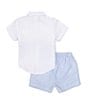 Color:White - Image 3 - Little Boy 2T-7 Button Down Shirt, Shorts, Suspenders and Bow Tie Set
