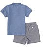 Color:Blue - Image 2 - Little Boys 2T-7 Short Sleeve Pique Top & Shorts Set
