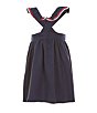 Color:Navy - Image 2 - Little Girls 2T-6X Americana Ruffle Ric Rac Pique Dress