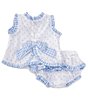 Color:White - Image 3 - x The Broke Brooke Baby Girls Newborn-24 Months Chapple Swiss Dot Sleeveless Tie Back Set