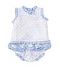 Color:White - Image 1 - x The Broke Brooke Baby Girls Newborn-24 Months Chapple Swiss Dot Sleeveless Tie Back Set