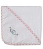 Color:Pink - Image 1 - x The Broke Brooke Emaline Embroidered Floral Hooded Towel