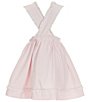 Color:Pink - Image 2 - x The Broke Brooke Little Girls 2T-6X Kennedy Pique Pinafore Embroidered Dress