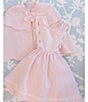 Color:Pink - Image 3 - x The Broke Brooke Little Girls 2T-6X Kennedy Pique Pinafore Embroidered Dress