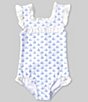 Color:Blue - Image 1 - x The Broke Brooke Little Girls 2T-6X Cissy Sailboat Print One Piece Swimsuit