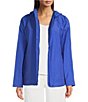Color:Blue Star - Image 1 - Anorak Light Cotton Stand Collar Long Sleeve Pocketed Boxy Hooded Jacket