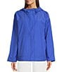 Color:Blue Star - Image 4 - Anorak Light Cotton Stand Collar Long Sleeve Pocketed Boxy Hooded Jacket