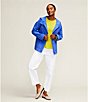 Color:Blue Star - Image 6 - Anorak Light Cotton Stand Collar Long Sleeve Pocketed Boxy Hooded Jacket