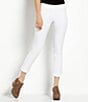 Color:White - Image 1 - Washable Stretch Crepe Slim Leg Ankle Pants