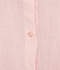 Color:Crystal Pink - Image 4 - Dyed Handkerchief Linen Point Collar Long Sleeve Button-Front Shirt