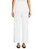 Color:White - Image 2 - Knit French Terry Organic Cotton Straight-Leg Pull-On Slouchy Ankle Pants