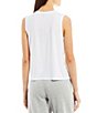 Color:White - Image 2 - Lightweight Jersey Knit Sleeveless Crew Neck Shell