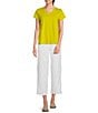 Color:White - Image 3 - Organic Cotton Hemp Pocketed Wide-Leg Ankle Pants