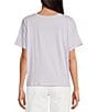 Color:Wisteria - Image 2 - Organic Cotton Knit Jersey Crew Neck Short Sleeve Boxy Tee Shirt