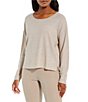 Color:Natural White - Image 3 - Organic Linen Jersey Knit Round Neck Long Sleeve Box Top