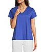 Color:Blue Star - Image 1 - Organic Pima Cotton Jersey V-Neck Short Sleeve Tee Shirt