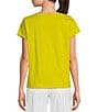 Color:Citron - Image 2 - Organic Pima Cotton Jersey V-Neck Short Sleeve Tee Shirt