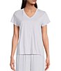 Color:Wisteria - Image 1 - Organic Pima Cotton Jersey V-Neck Short Sleeve Tee Shirt