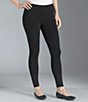 Color:Black - Image 1 - Plus Size Jersey Ankle Skinny Leggings