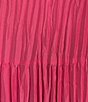 Color:Geranium - Image 4 - Plus Size Crinkle Silk Scoop Neck Sleeveless A-Line Tiered Midi Dress