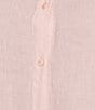 Color:Crystal Pink - Image 4 - Plus Size Dyed Handkerchief Organic Linen Point Collar Long Sleeve Button-Front Shirt