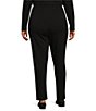 Color:Black - Image 2 - Plus Size Tencel Jersey Tapered Slouch Ankle Length Pants